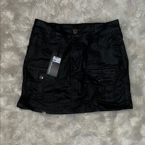 Women's Black Cargo Pocket Mini Skirt